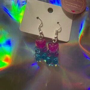 Pink and Blue gummy bear Earrings